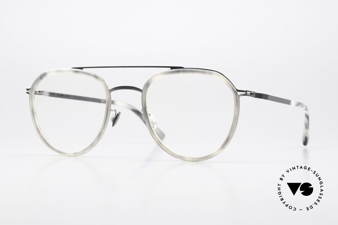 Mykita Jarmo Acetate Inlays In Horn Look, Mykita glasses, model LITE Jarmo, size 52-23, col 989, Made for Men and Women