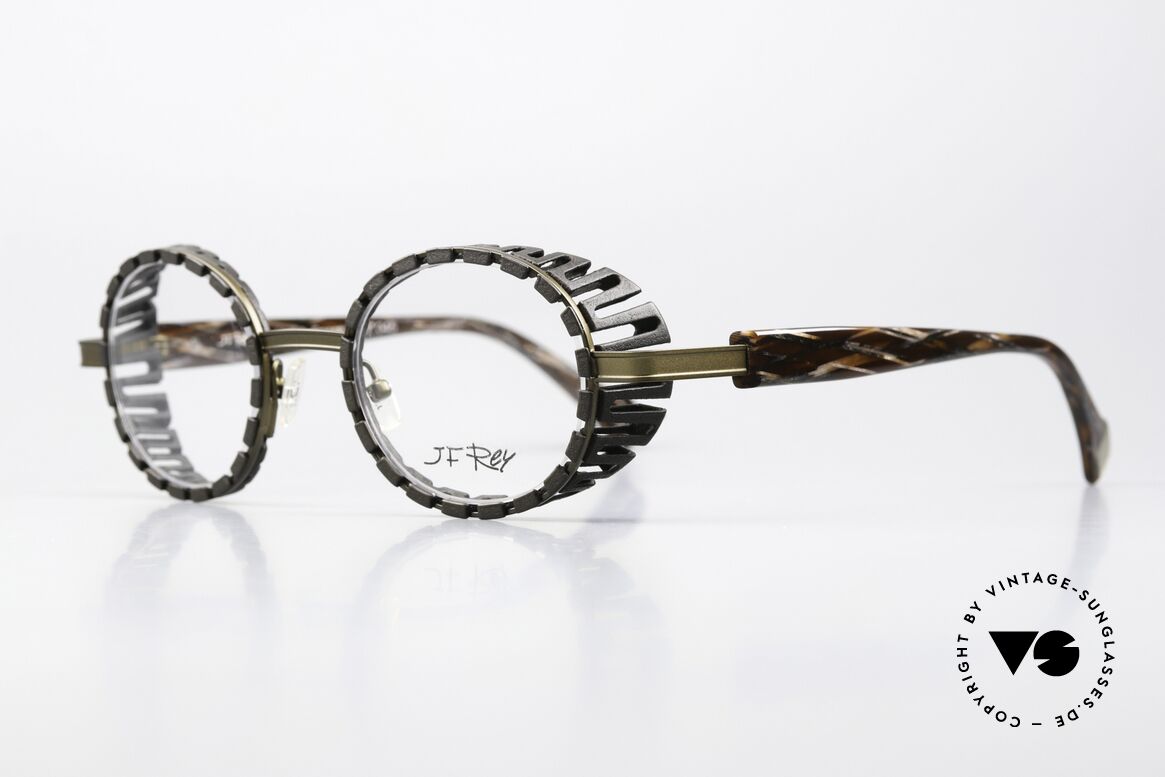 JF Rey New Black Eye-Catcher Ladies Specs, color 4343 = "khaki / new black"; absolutely unique, Made for Women