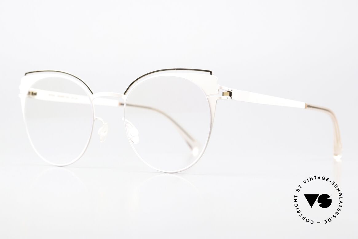 Mykita Tata Cateye Butterfly Eyewear, feminine color 283 = champagne (pale pink) and gold, Made for Women