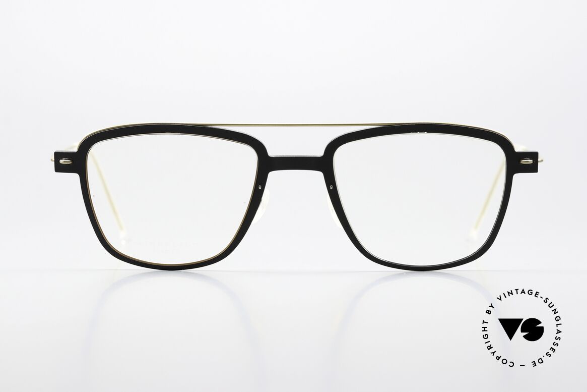 Lindberg 6546 NOW Dull Black And Matt Gold, Lindberg eyeglasses from the NOW or N.O.W. series, Made for Men