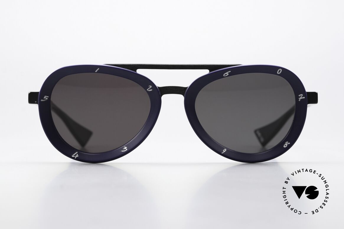 Piero Massaro 373 Matte Black And Matte Blue, very solid designer shades from Sicily, Italy, Made for Men and Women