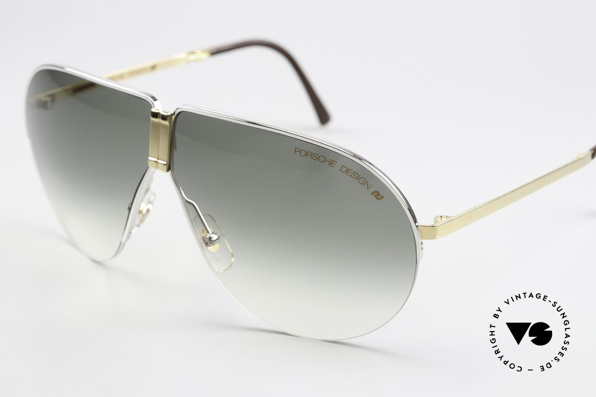 Porsche 5628 Bicolor In Gold And Silver, unworn (like all our vintage PORSCHE Carrera shades), Made for Men