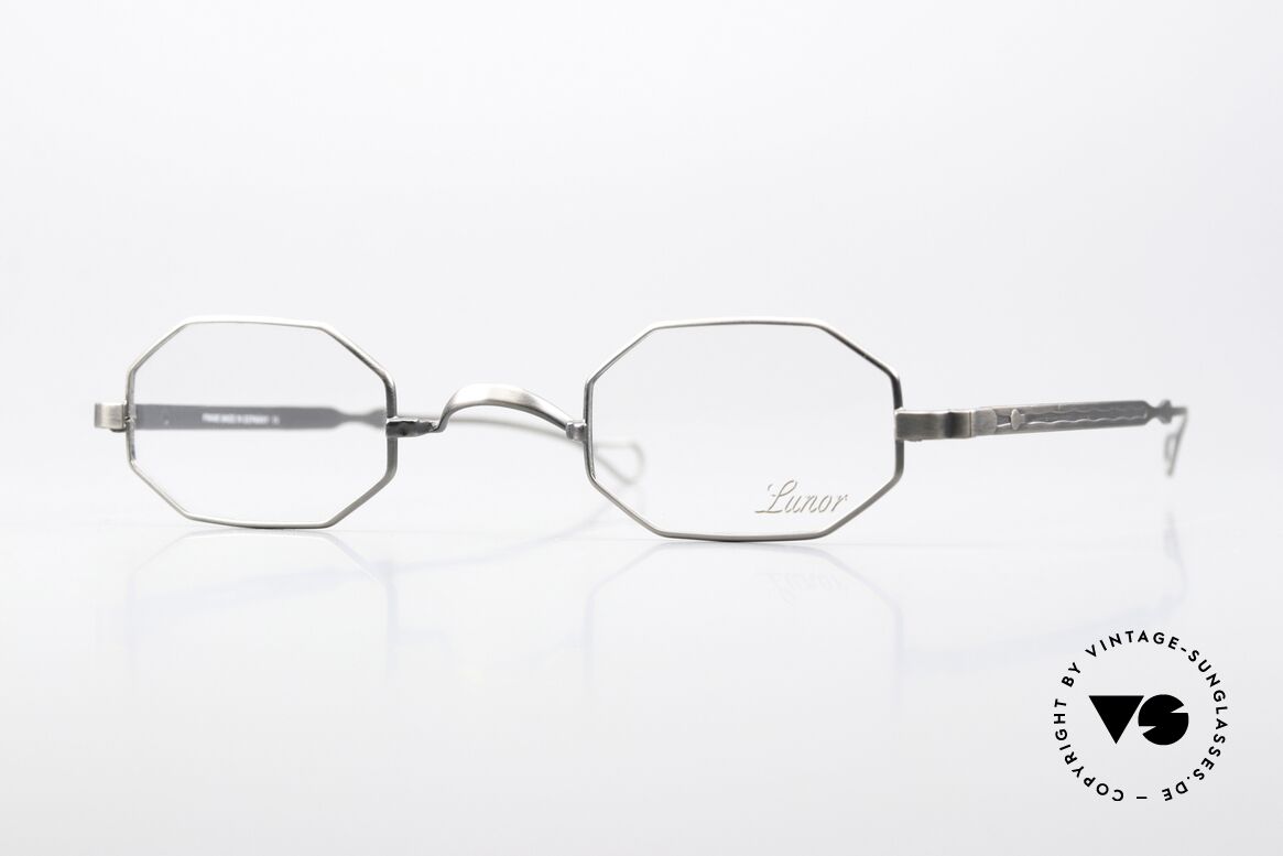 Lunor MT21 AS Octagonal Antique Silver, octagonal LUNOR eyeglasses of the Titan-T Series, Made for Men and Women