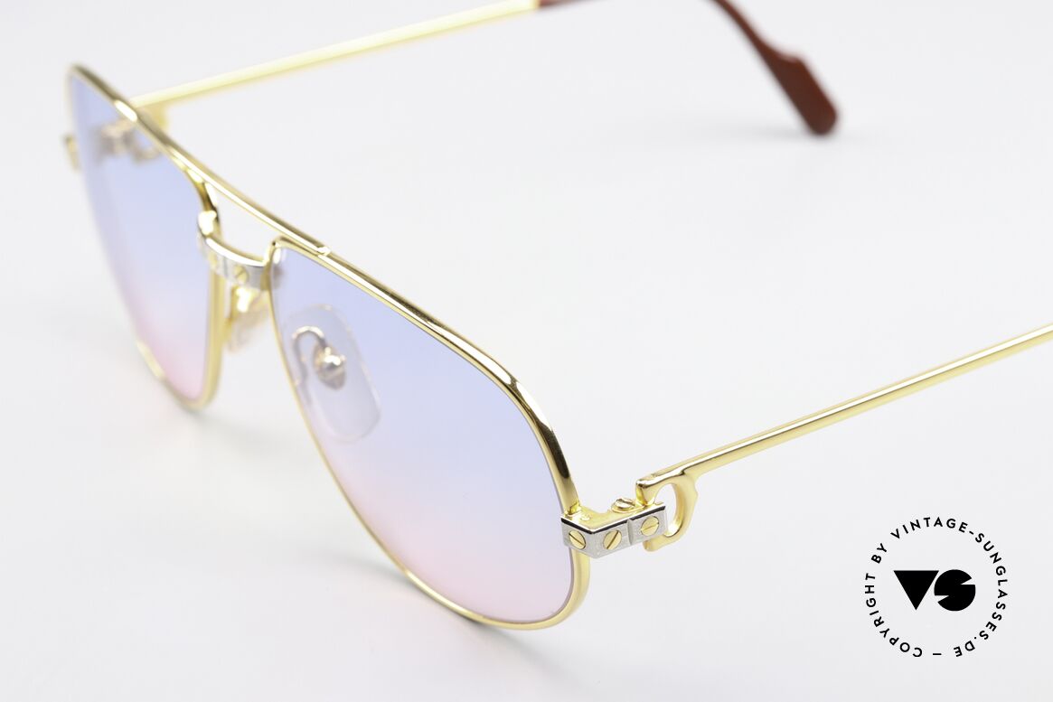 Cartier Romance Santos - M Babyblue Pink Gradient Lens, with new "babyblue-pink" gradient sun lenses (100% UV), Made for Men and Women