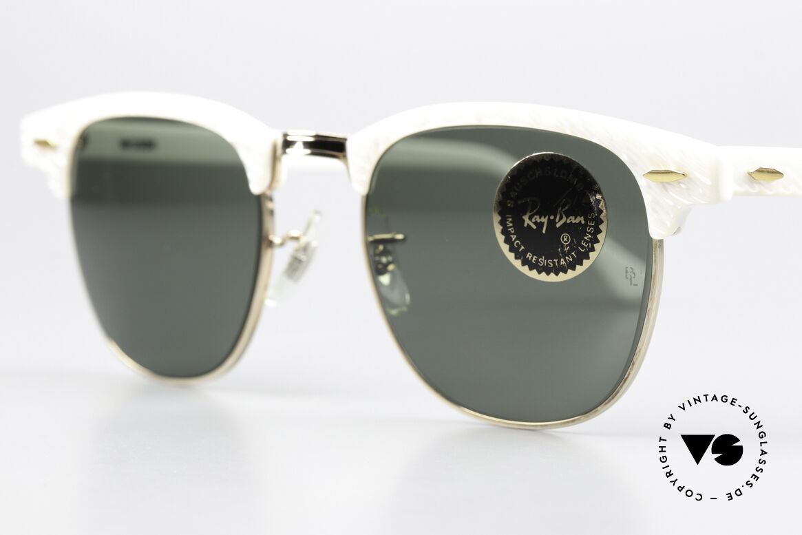 Ray Ban Clubmaster Old USA Timeless Classic, the unisex version with "electric white" coloring, Made for Men and Women