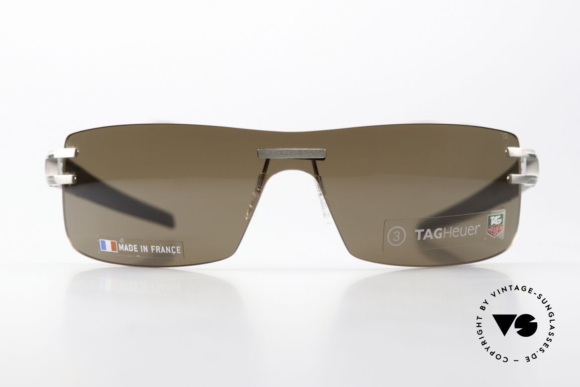 Tag Heuer L-Type 0451 Rimless Luxury Sunglasses, "L" means leather (alligator leather from Louisiana), Made for Men