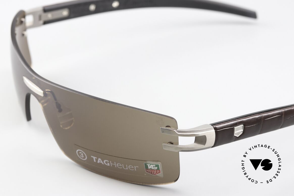 Tag Heuer L-Type 0451 Rimless Luxury Sunglasses, hypoallergenic elastomer (a FORMULA 1 innovation), Made for Men