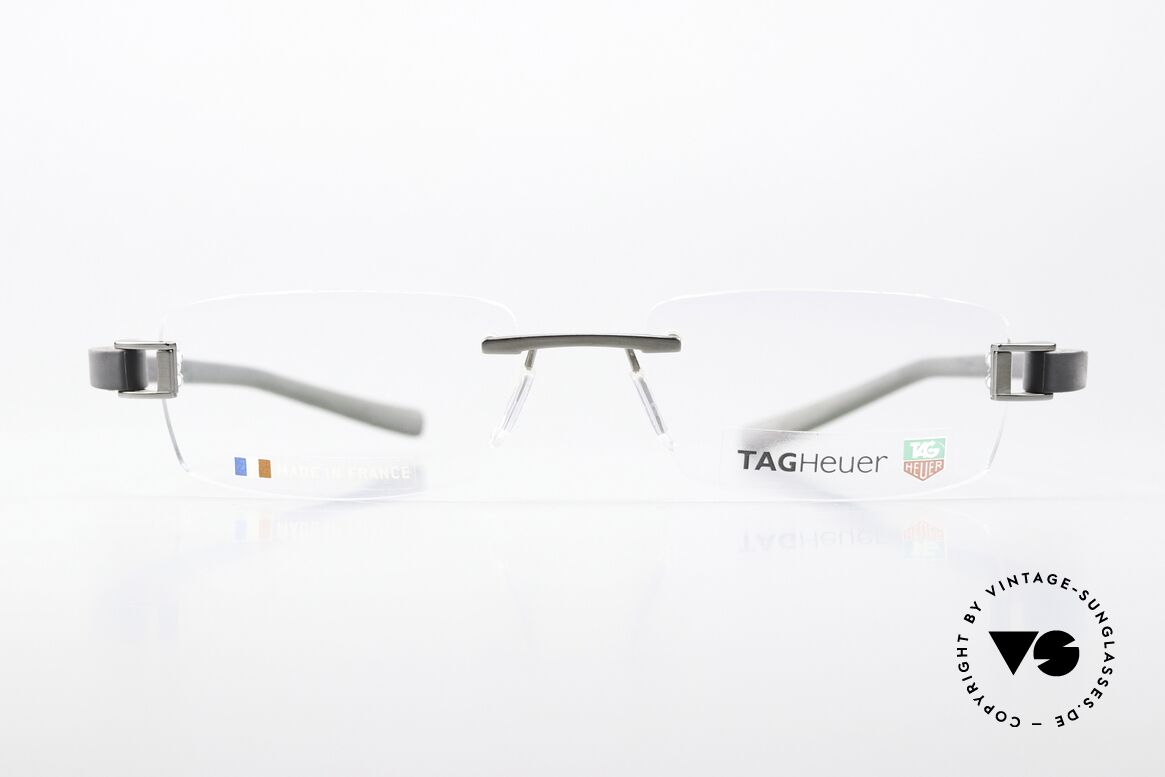 Tag Heuer 7104 Rimless Frame Rubber Temples, Tag Heuer glasses TH 7104, col. 017, size 55-18, Made for Men
