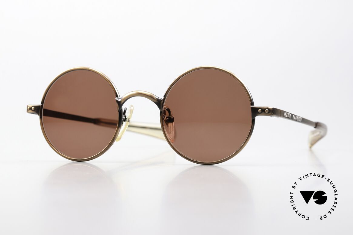 Jean Paul Gaultier 57-0173 Antique Bronze Frame 90s, monolithic vintage sunglasses by Jean Paul Gaultier, Made for Men and Women
