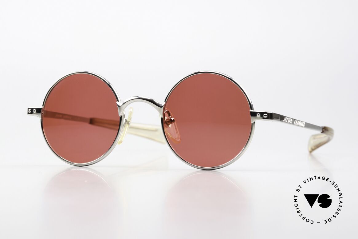 Jean Paul Gaultier 57-0173 Silver Chrome Blood Orange, unique vintage sunglasses by Jean Paul Gaultier, Made for Men and Women