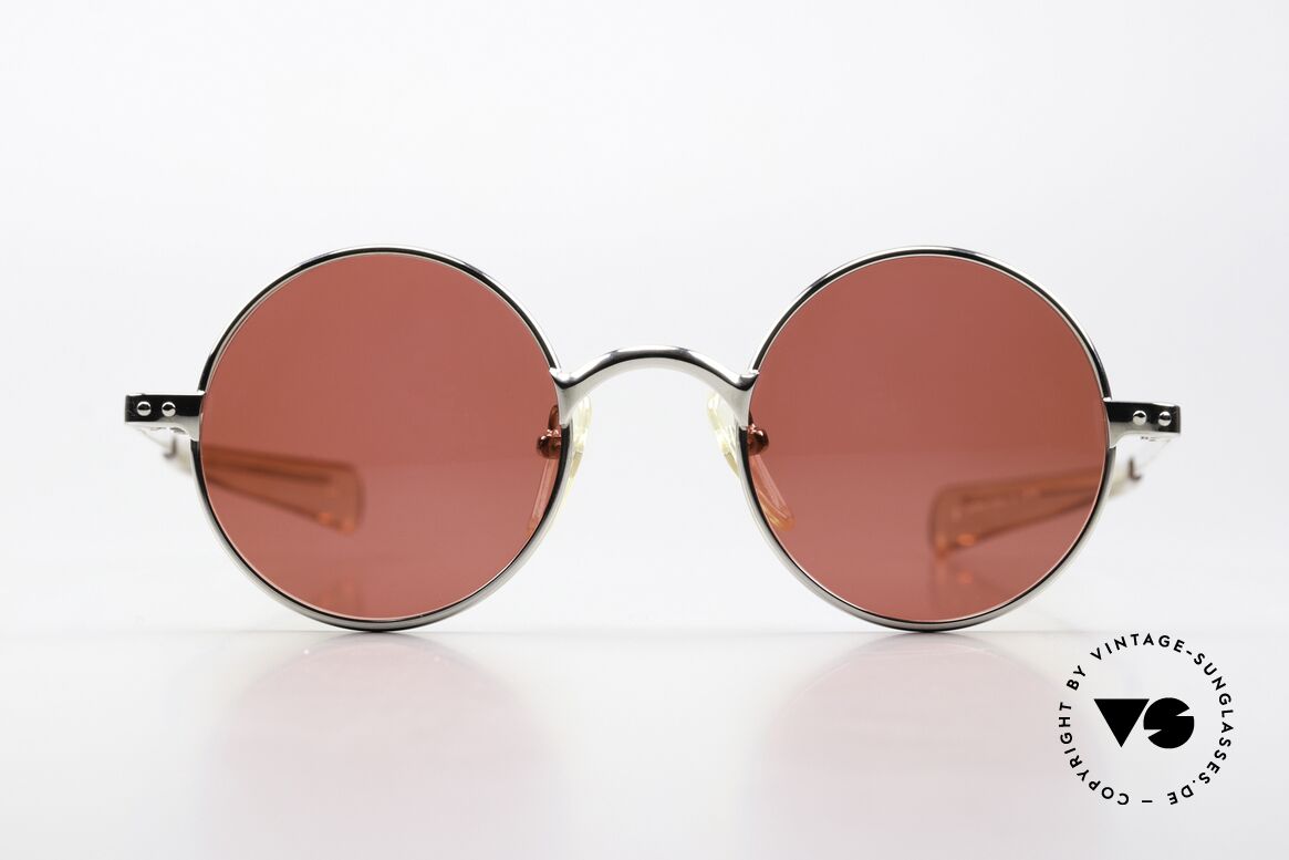 Jean Paul Gaultier 57-0173 Silver Chrome Blood Orange, model 57-0173; size 46/22, col. 2: Silver Chrome, Made for Men and Women
