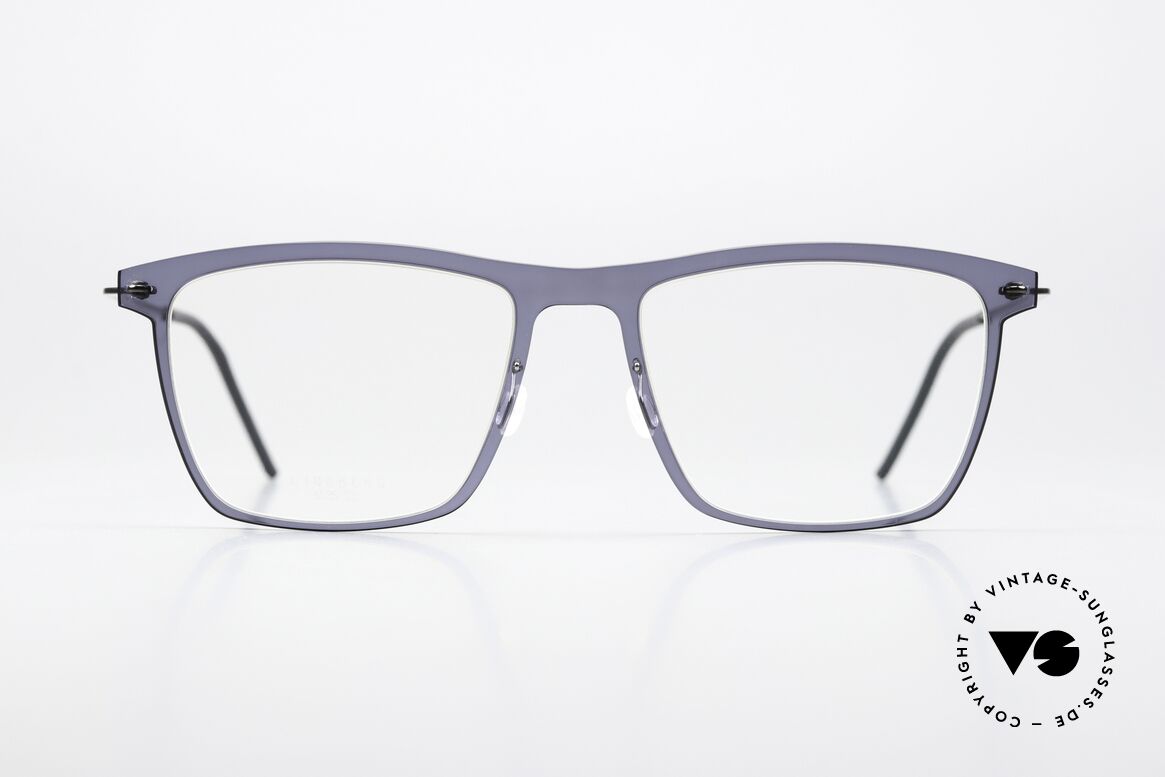 Lindberg 6535 NOW Dark Blue Front Translucid, square model 6535, size 53/18, for ladies and gents, Made for Men and Women