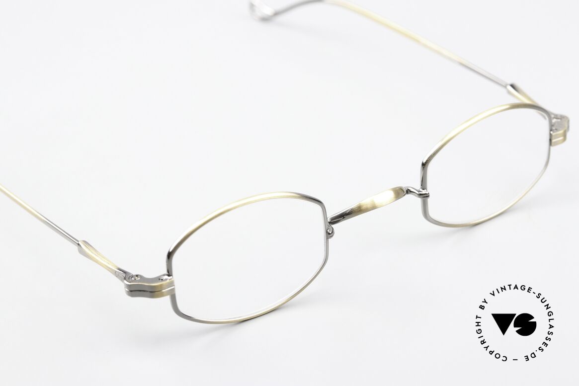 Lunor II 02 Small Frame In Antique Gold, this rarity can be glazed with prescription lenses, Made for Men and Women
