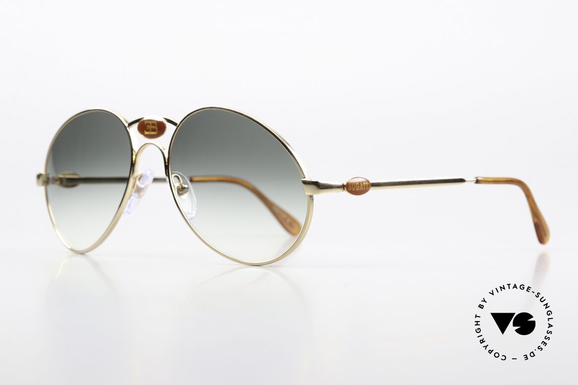 Bugatti 64905 Rare Collector's Sunglasses, spectacular frame with striking central Bugatti logo, Made for Men