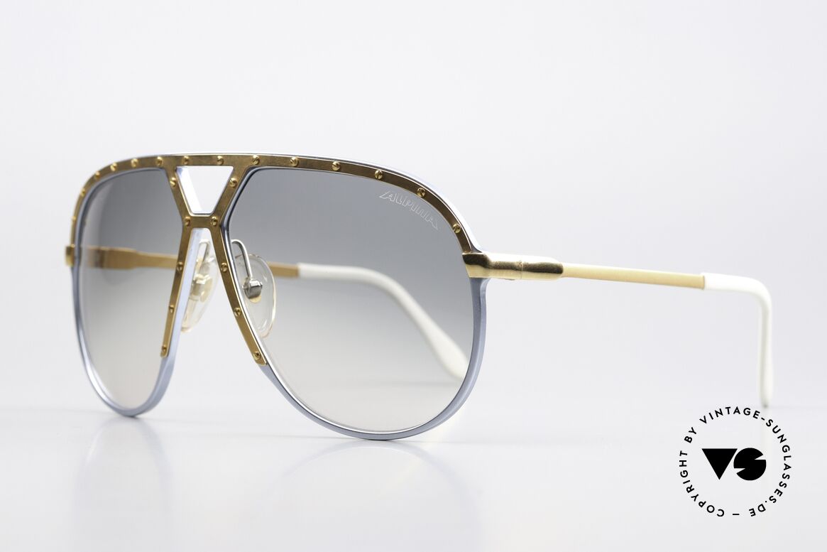 Alpina M1 Baby-Blue Metallic & Gold, orig. gradient sun lenses with the ALPINA logo, Made for Men and Women