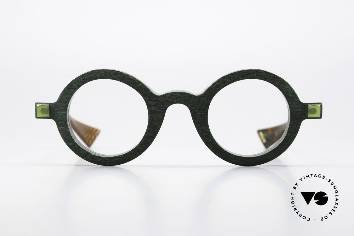 Piero Massaro 905 Round Designer Eyewear, very solid designer eyewear from Sicily, Italy, Made for Men and Women