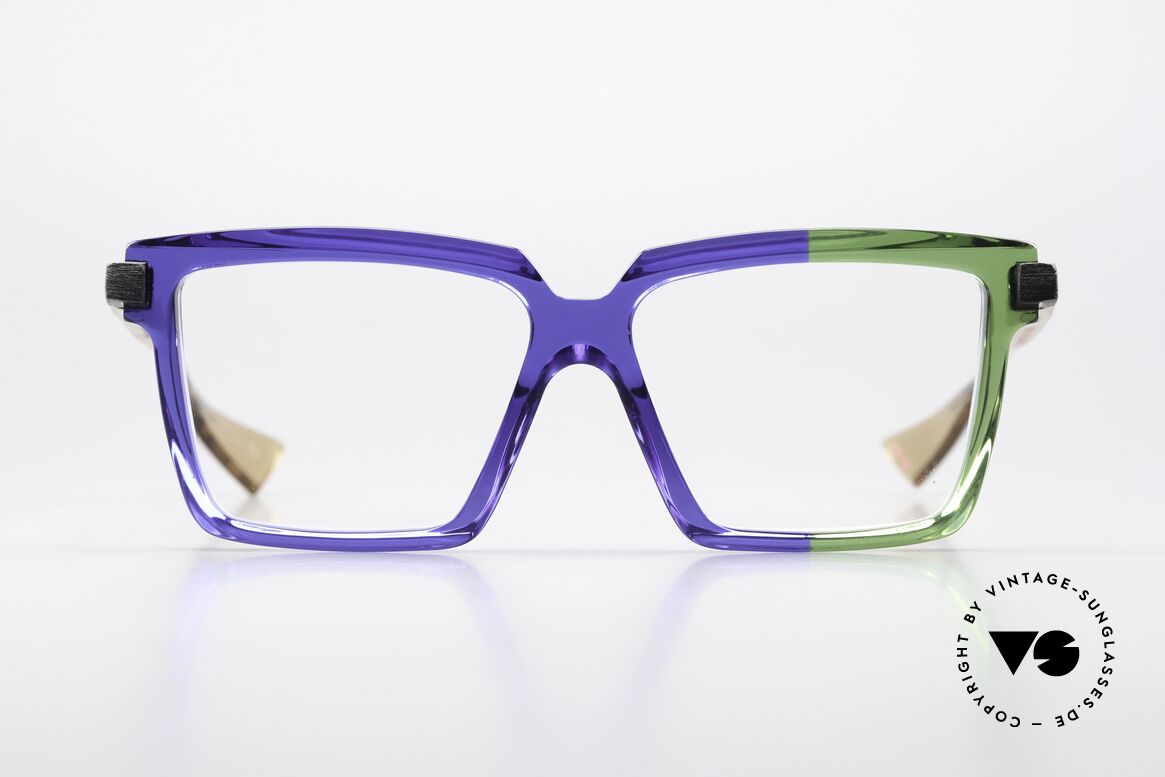Piero Massaro 915 Designer Frame Blue Green, blue-green and brown designer eyewear; Italy, Made for Women