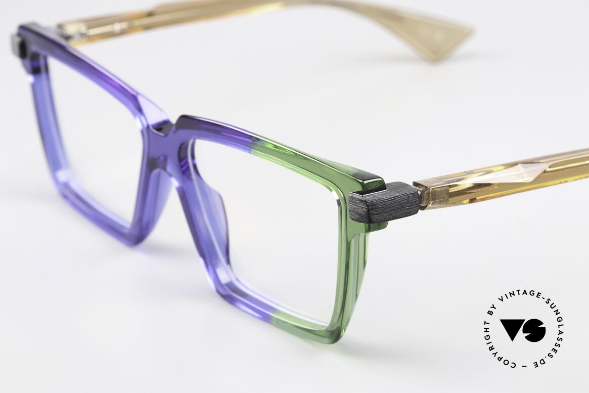 Piero Massaro 915 Designer Frame Blue Green, combination of art & technology; spring hinges, Made for Women