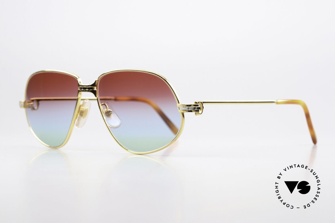 Cartier Panthere G.M. - M New Tricolored Sun Lenses, precious luxury eyeglass-frame; MEDIUM size 56-14, 135, Made for Men and Women