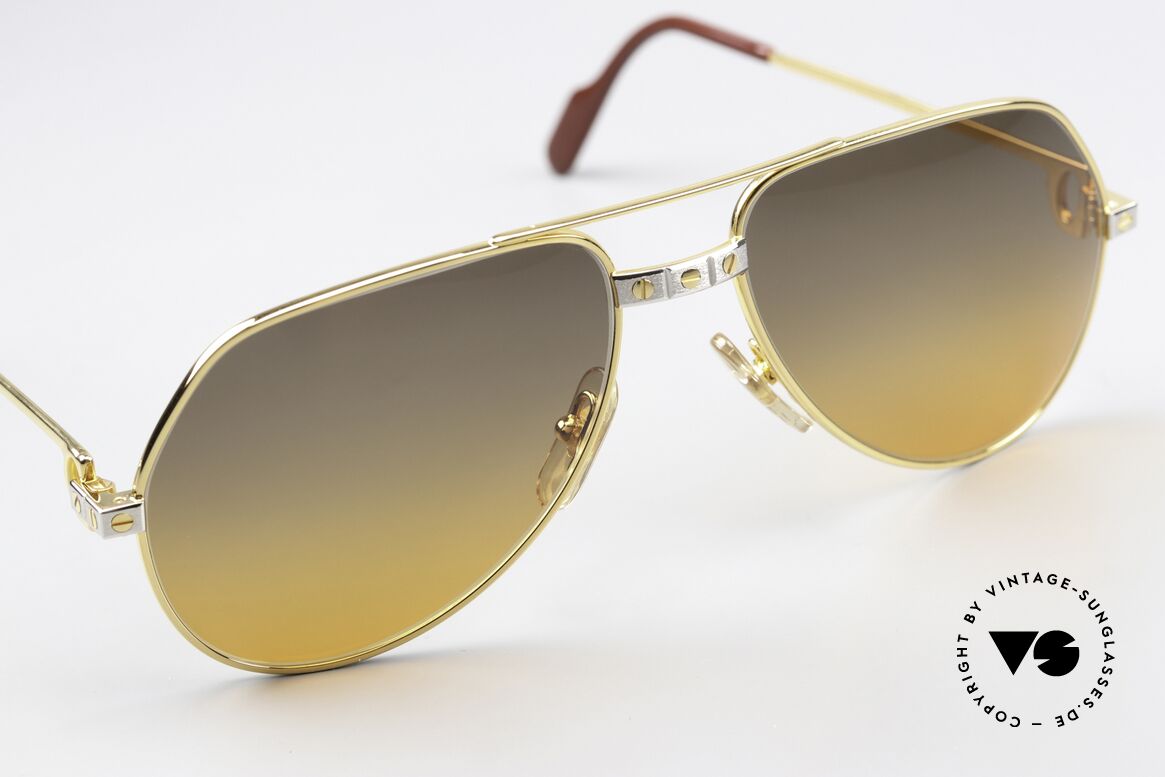 Cartier Vendome Santos - S Desert Storm Sun Lenses, luxury frame (22ct gold-plated) with full orig. packing!, Made for Men and Women