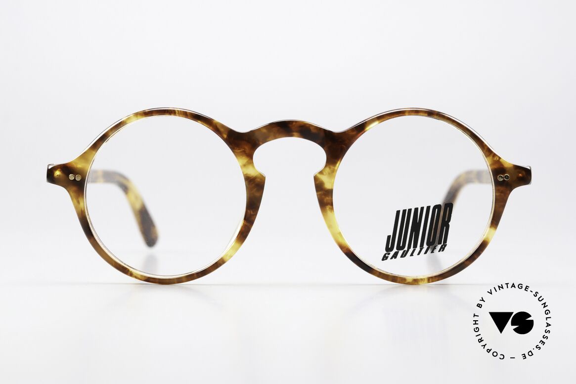 Jean Paul Gaultier 57-0072 Fashion Icon Of The 80's 90's, col. 1: tortoise with gold rivets & hinges; 46/24, Made for Men and Women