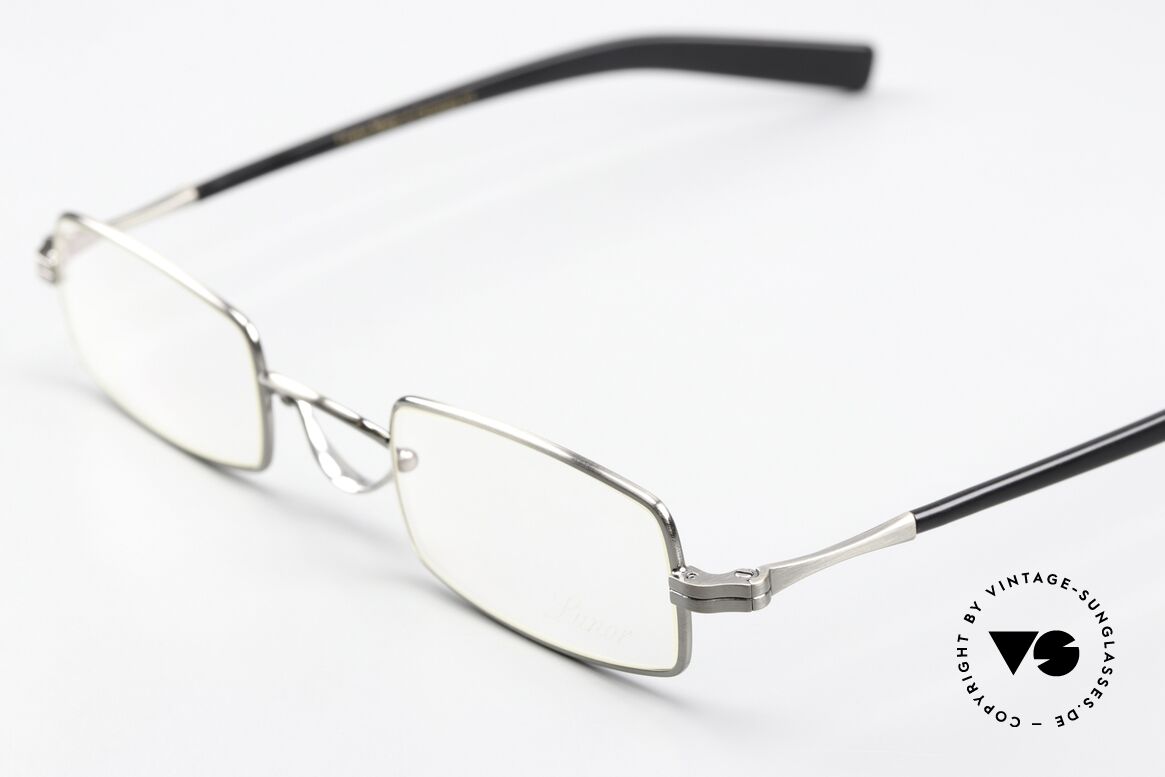 Lunor Swing A 37 Reading Specs Antique Silver, handmade in Germany, with acetate temples; vertu!, Made for Men