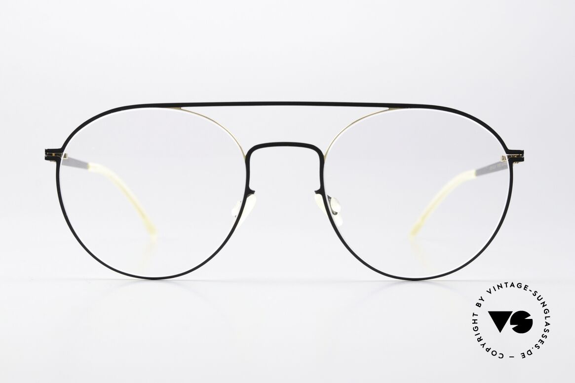 Mykita Minttu Unisex Specs Gold Jetblack, unisex frame from the LITE collection (women & men), Made for Men and Women