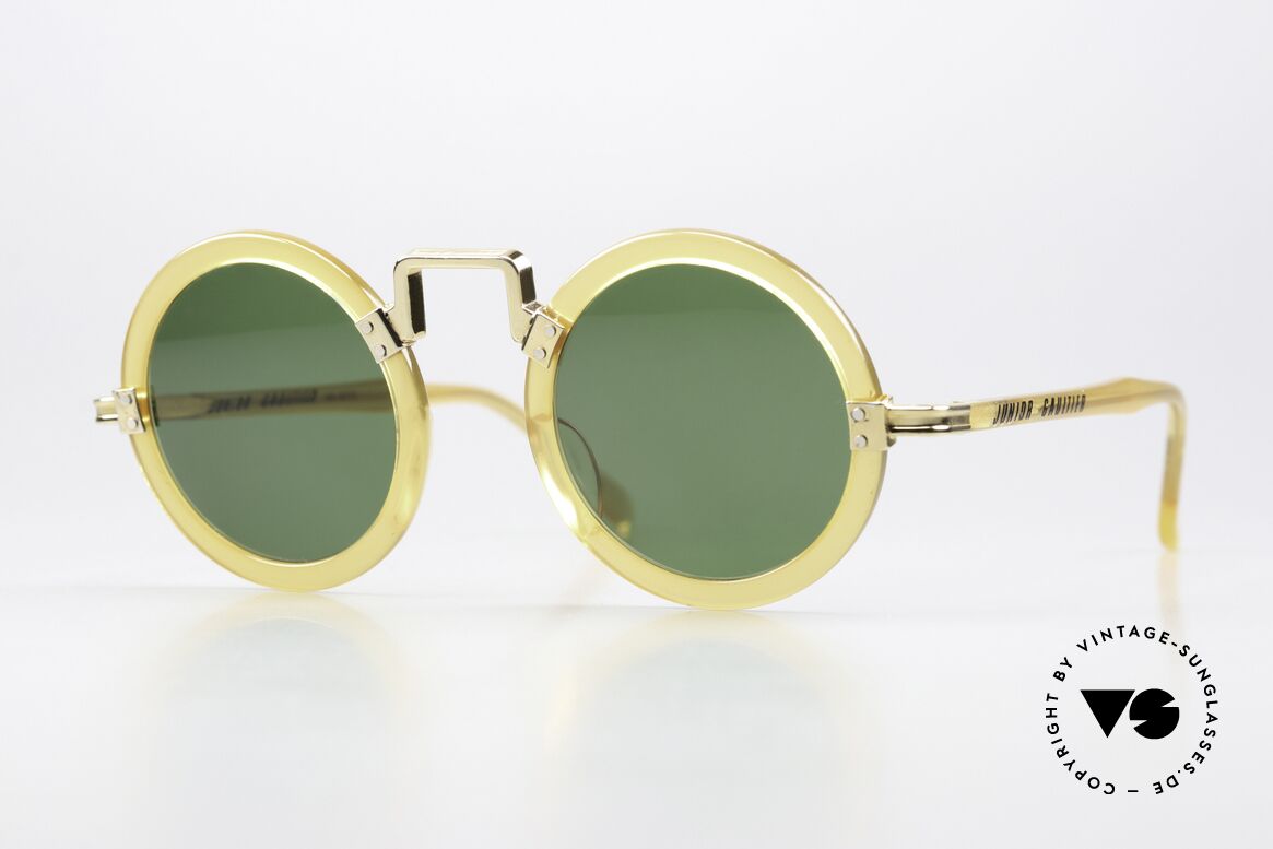 Jean Paul Gaultier 58-0275 Steampunk Shades 1980's, round vintage designer sunglasses by JP Gaultier, Made for Men and Women