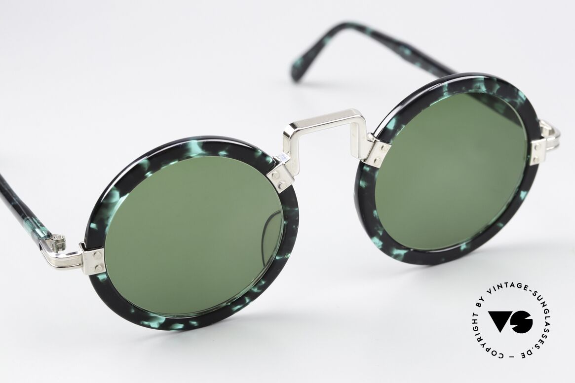 Jean Paul Gaultier 58-0275 90's Frame Emerald Marbled, also known accordingly as “steampunk sunglasses”, Made for Men and Women