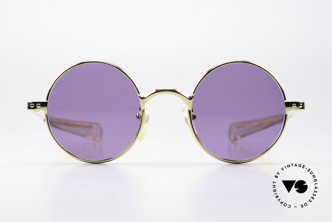 Jean Paul Gaultier 57-0173 Unique Purple Sun Lenses, model 57-0173 in size 46/22, GP = GOLD PLATED, Made for Men and Women