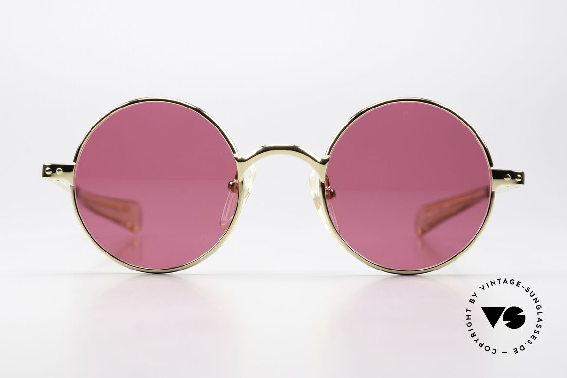 Jean Paul Gaultier 57-0173 Unique Dark Pink Lenses, model 57-0173 in size 46/22, GP = GOLD PLATED, Made for Men and Women