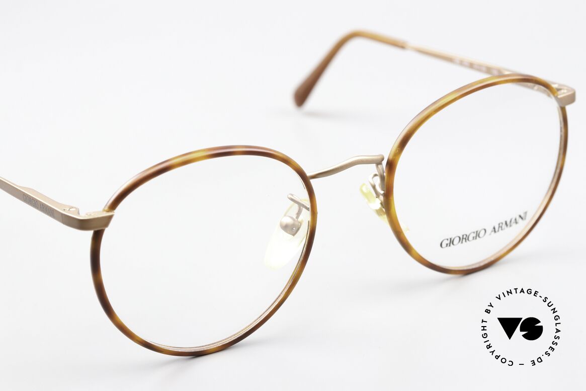 Giorgio Armani 145 Vintage 80's Panto Glasses, elegant frame finish: chestnut brown & matte bronze, Made for Men