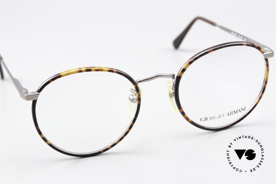 Giorgio Armani 145 Eyewear Classics Of The 80s, elegant frame finish: chestnut brown & matte silver, Made for Men