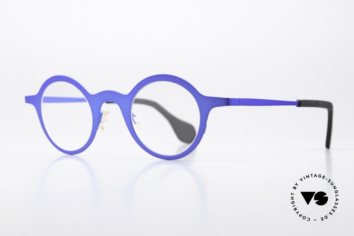 Theo Belgium Mille 24 Metal Frame Blue Metallic, avant-garde designer eyeglasses in TOP quality, Made for Men and Women