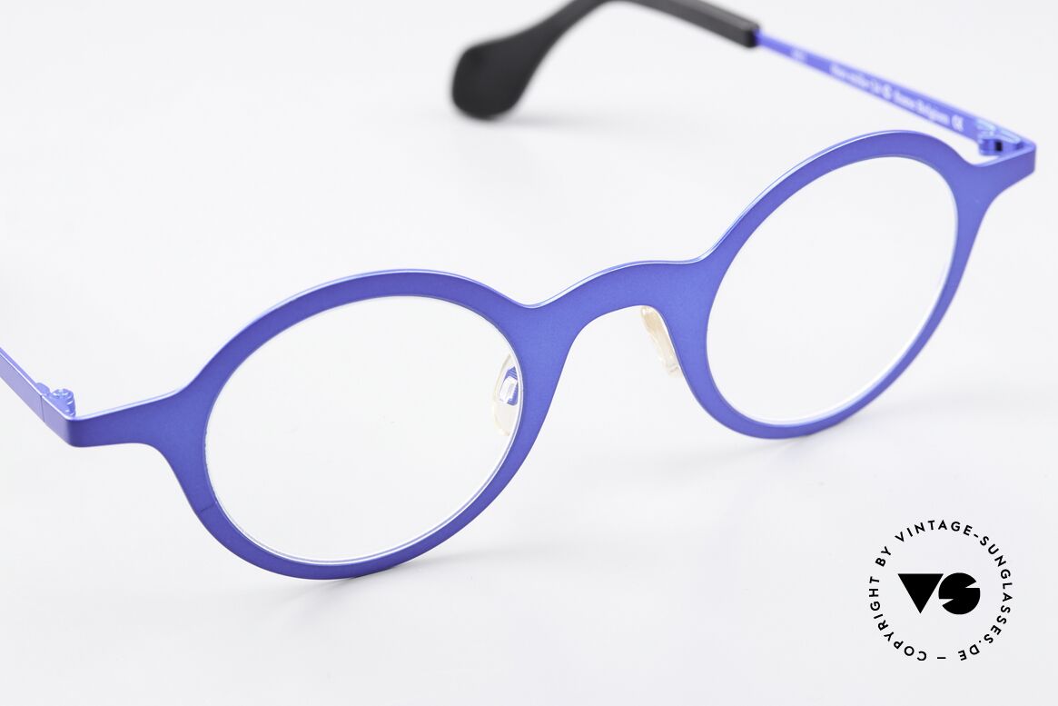 Theo Belgium Mille 24 Metal Frame Blue Metallic, 140mm width = a LARGE size for ladies & gents, Made for Men and Women