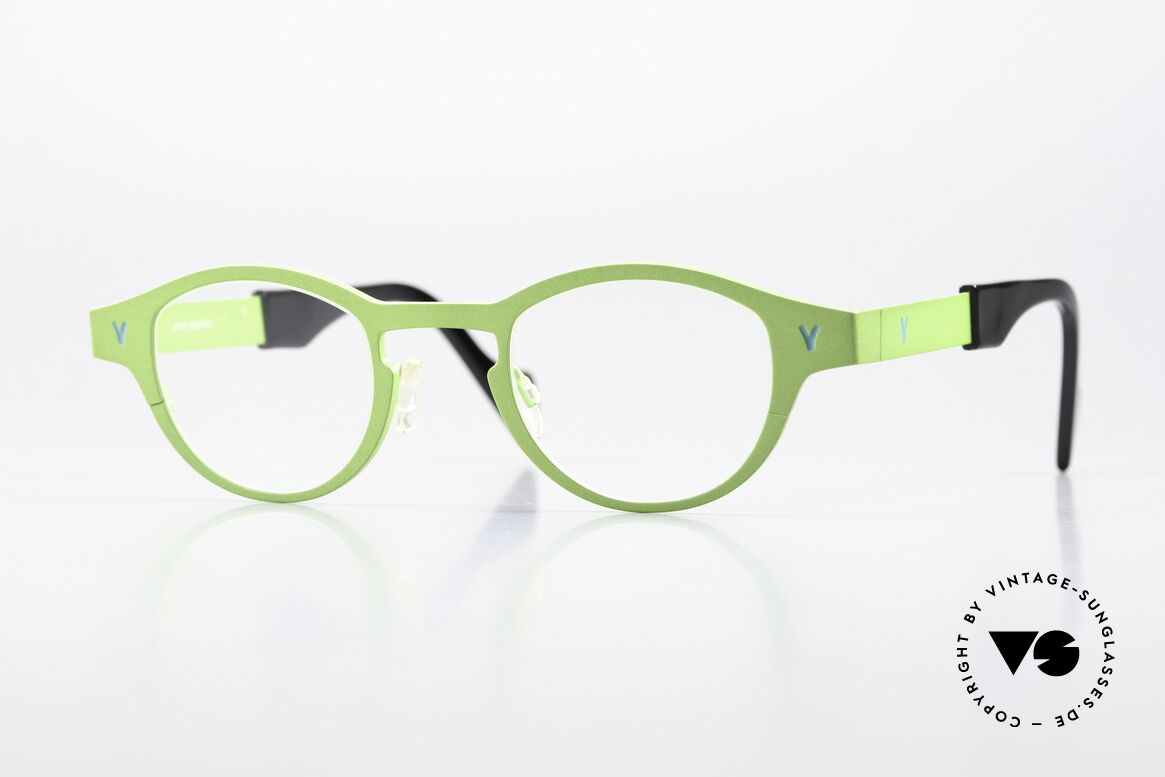 Theo Belgium Seventeen Titan Frame Lime Green, striking round designer specs by THEO Belgium, Made for Men and Women