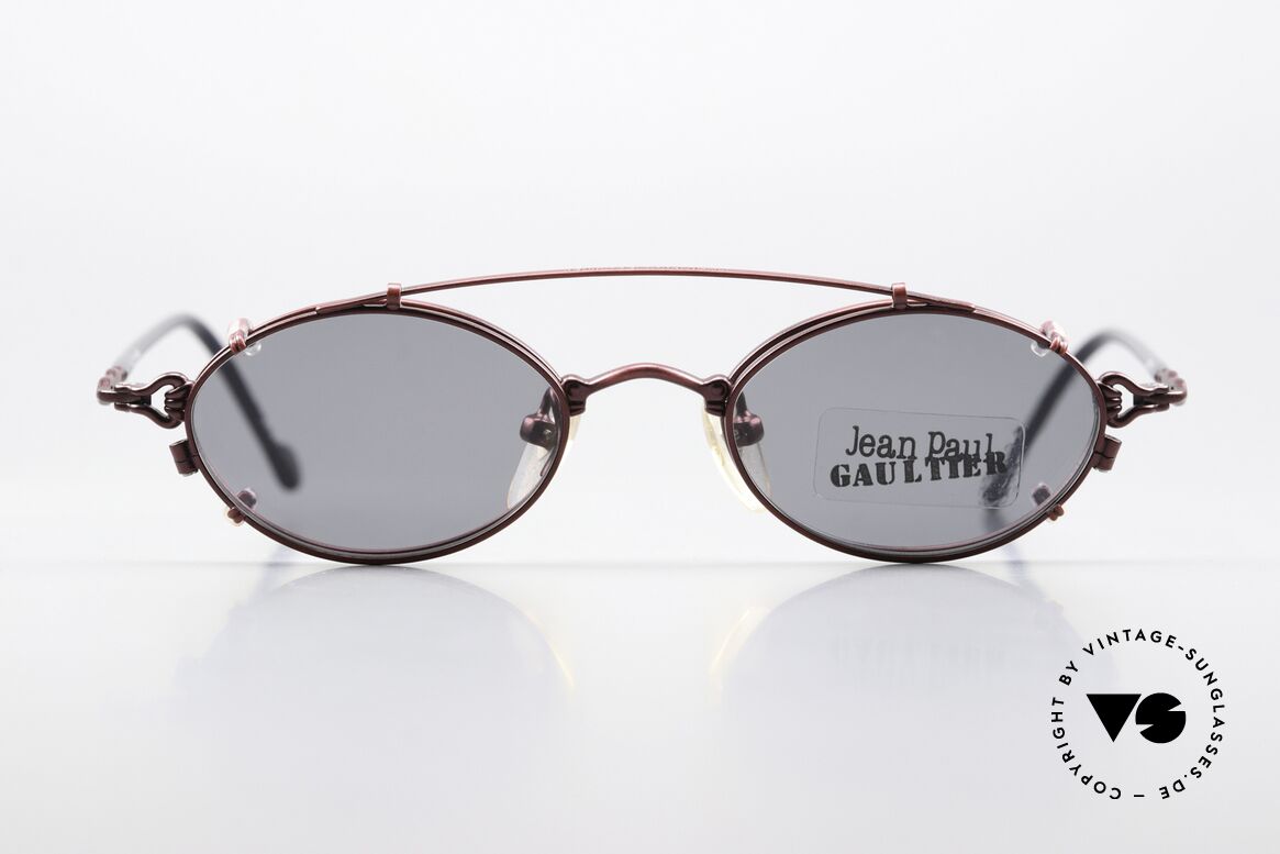Jean Paul Gaultier 55-0013 Vintage Eyewear From 1996, SMALL frame in "burnt red metallic" in size 44-18, Made for Men and Women