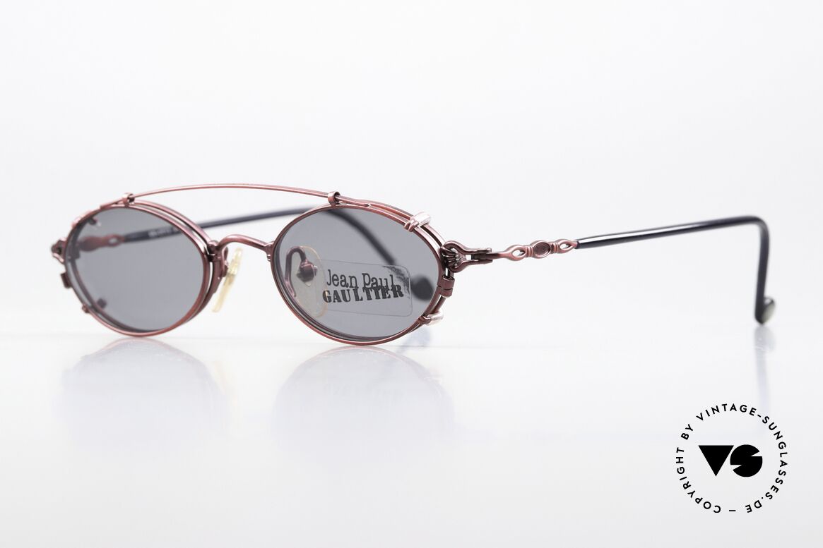 Jean Paul Gaultier 55-0013 Vintage Eyewear From 1996, outstanding TOP-quality with removeable clip-on, Made for Men and Women