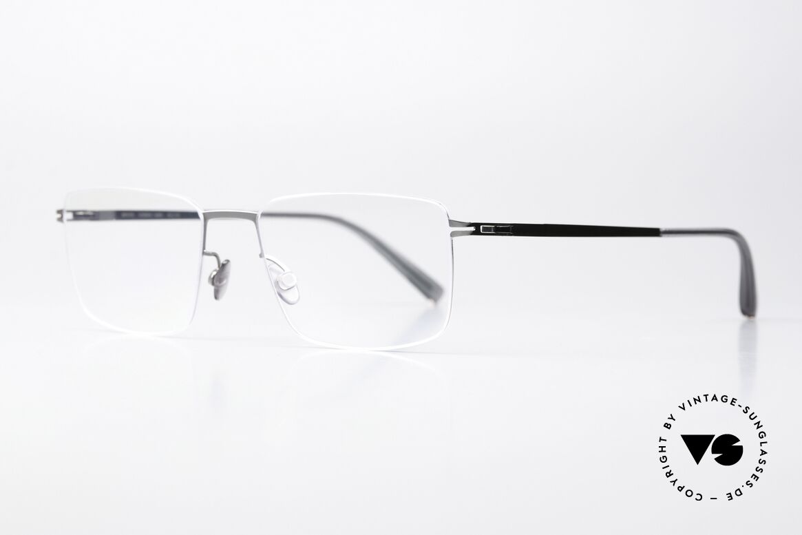 Mykita Nobu Classic Square Eyeglasses, color 328 = silver / shiny graphite (for ladies & gents), Made for Men and Women