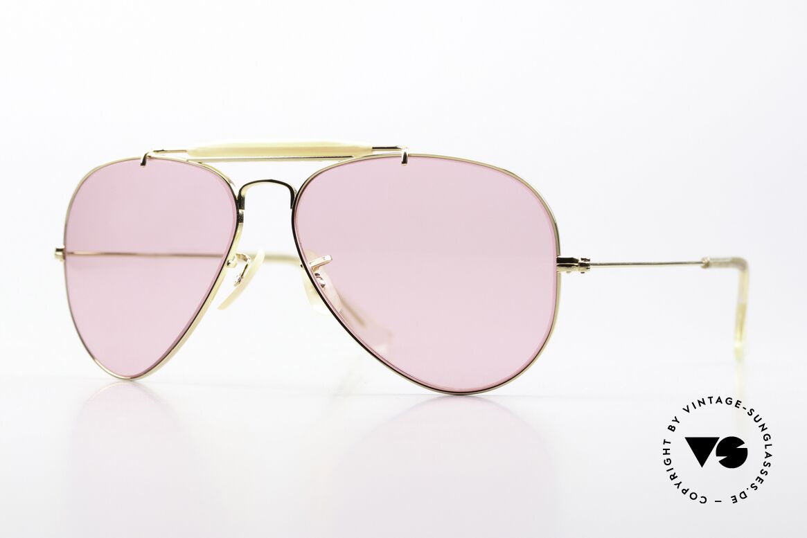 Ray Ban Outdoorsman Lenses Darken In The Sun, USA Outdoorsman with B&L changeable pink lens, Made for Men and Women
