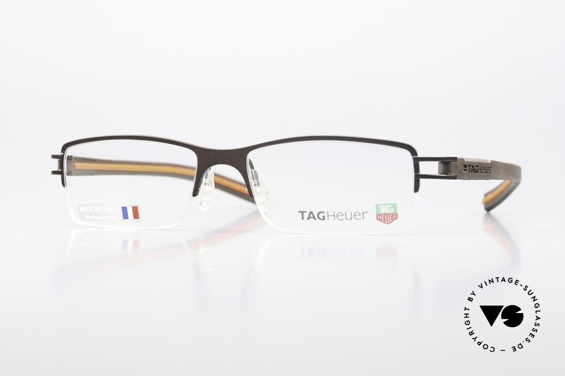 Tag Heuer 7621 Fold Semi Rimmed Havana Orange, Tag Heuer glasses TH 7621, col. 009, size 53-17, Made for Men
