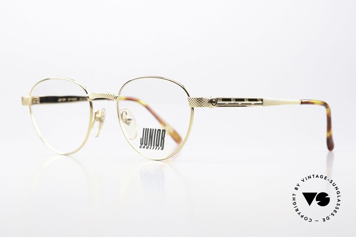 Jean Paul Gaultier 57-3177 Panto Frame Gold Plated, rare glasses of the famous 'Junior Gaultier' Series, Made for Men and Women