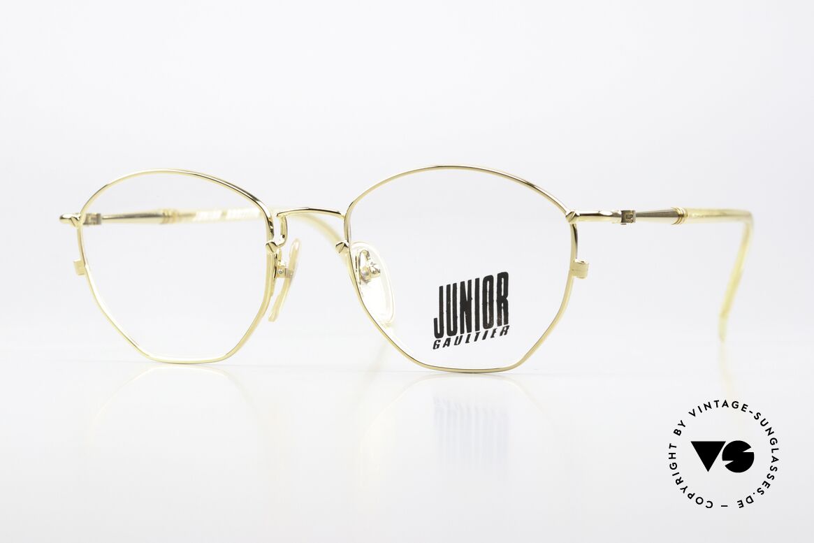 Jean Paul Gaultier 57-2273 Gold Plated Vintage Frame, rare vintage Jean Paul Gaultier designer eyeglasses, Made for Men and Women
