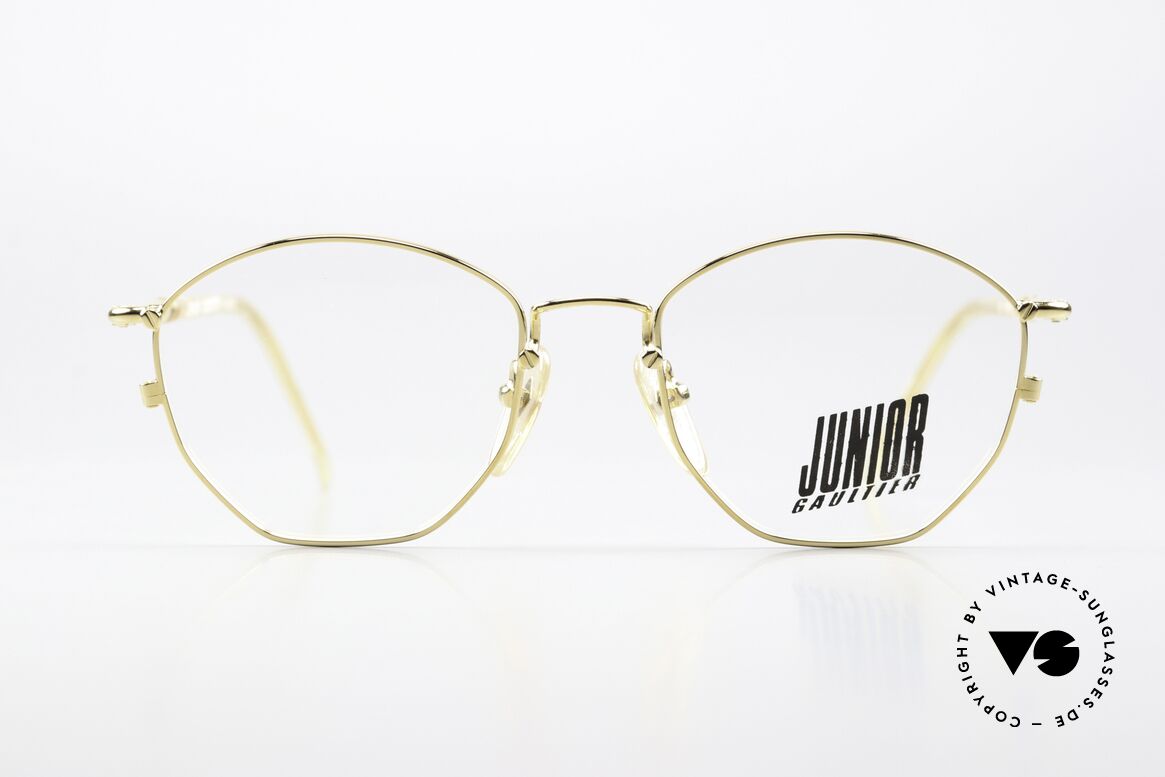 Jean Paul Gaultier 57-2273 Gold Plated Vintage Frame, model from the Junior Gaultier series from app. 1997, Made for Men and Women