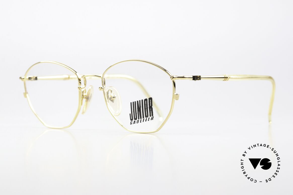 Jean Paul Gaultier 57-2273 Gold Plated Vintage Frame, precious 22ct gold-plated frame in M size 52-19, 140, Made for Men and Women