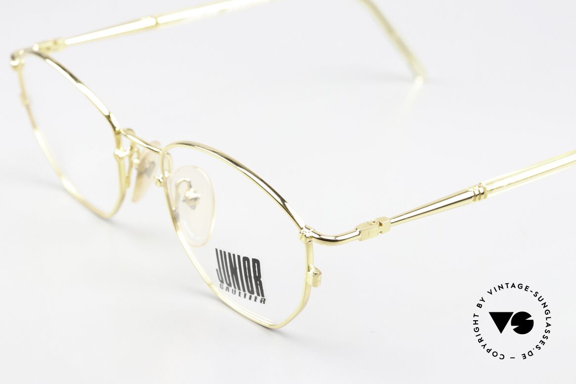 Jean Paul Gaultier 57-2273 Gold Plated Vintage Frame, extraordinary frame shape (can be glazed optionally), Made for Men and Women