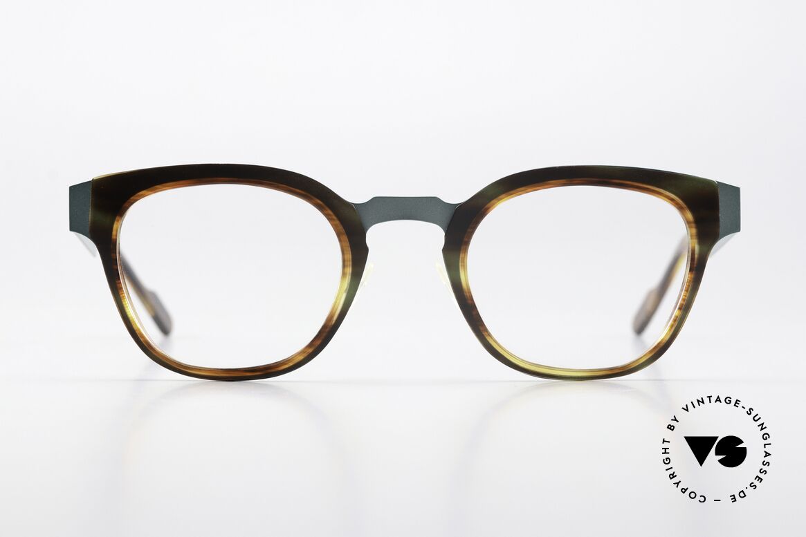 Anne Et Valentin Francesca Petrol Metallic Tortoise, combo frame: material combi by Anne & Valentin, Made for Women
