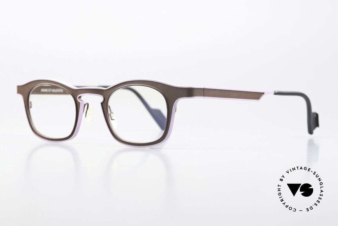 Anne Et Valentin Electric Titanium Frame Brown Purple, the couple Anne (artist) and Valentin (optician), Made for Women