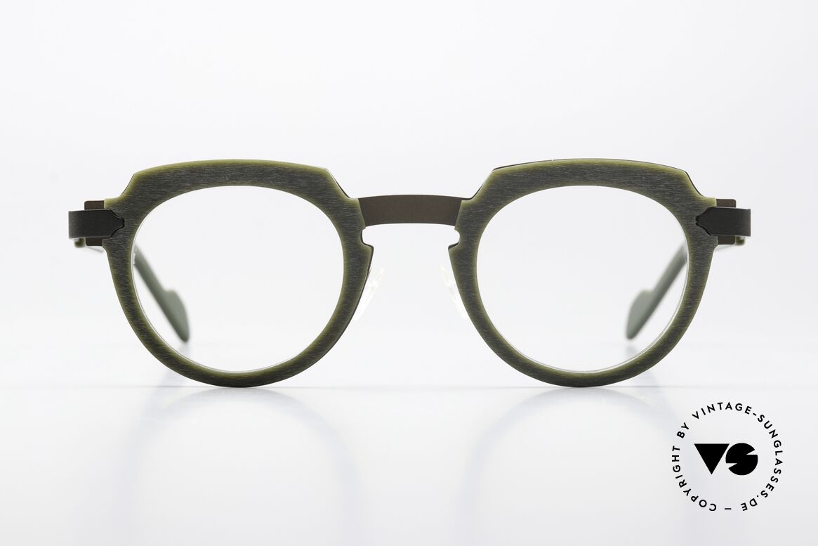 Anne Et Valentin Syntax Metal Plastic Synthesis, panto frame in khaki & taupe by Anne & Valentin, Made for Men and Women