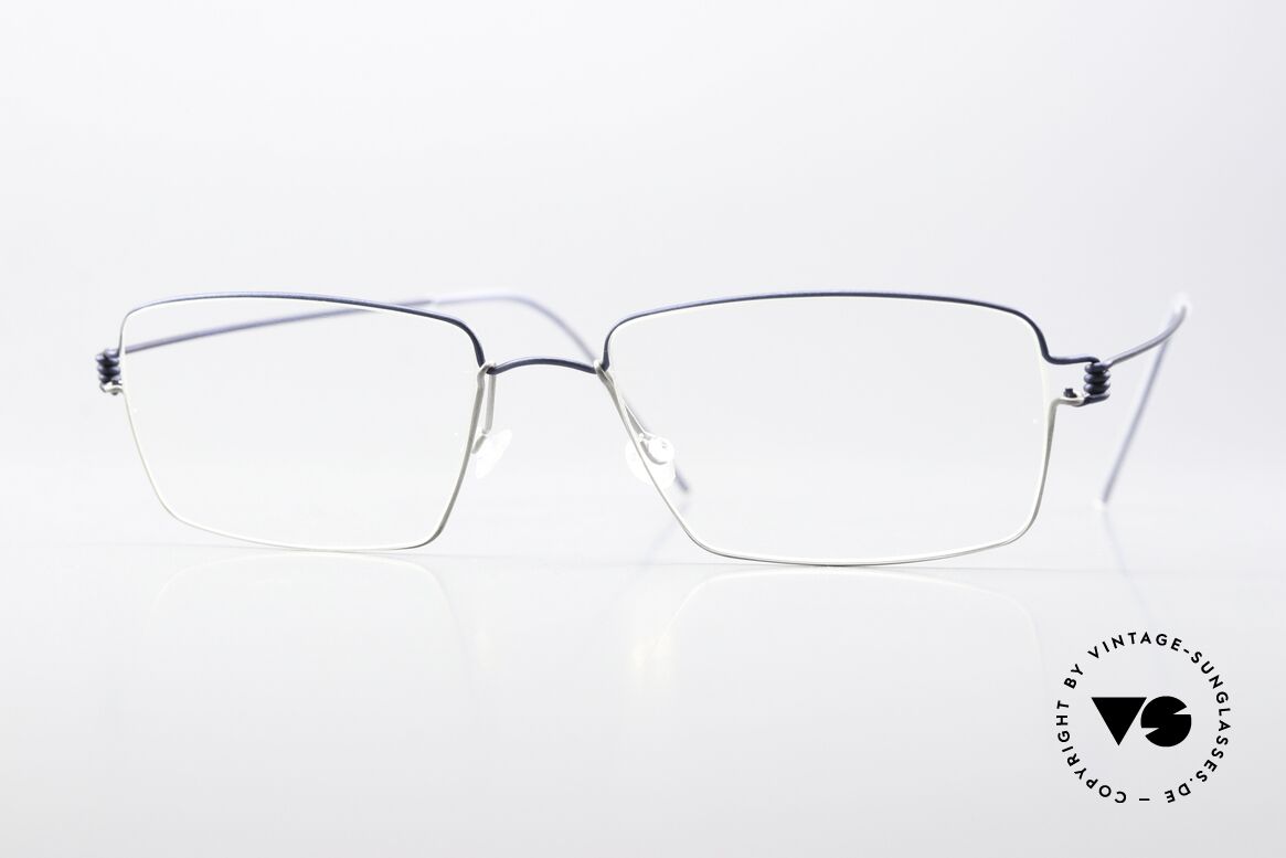 Lindberg Tim Air Titan Rim Dark Blue And Gray Frame, LINDBERG Air Titanium Rim eyeglasses in size 53-17, Made for Men